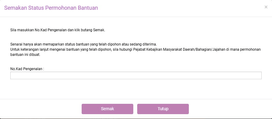mohon jkm online semak status