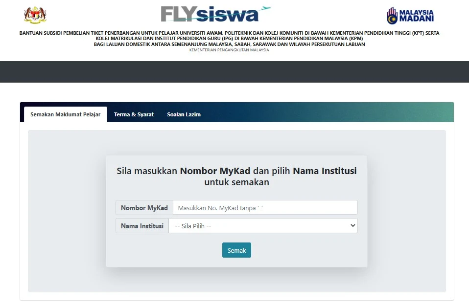 Semakan FLysiswa