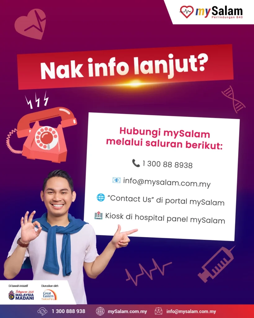 KEMASKINI MYSALAM MELALUI HOTLINE DAN EMAIL