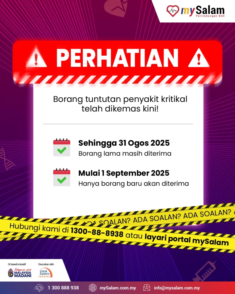 BORANG TUNTUTAN KEMASKINI MYSALAM