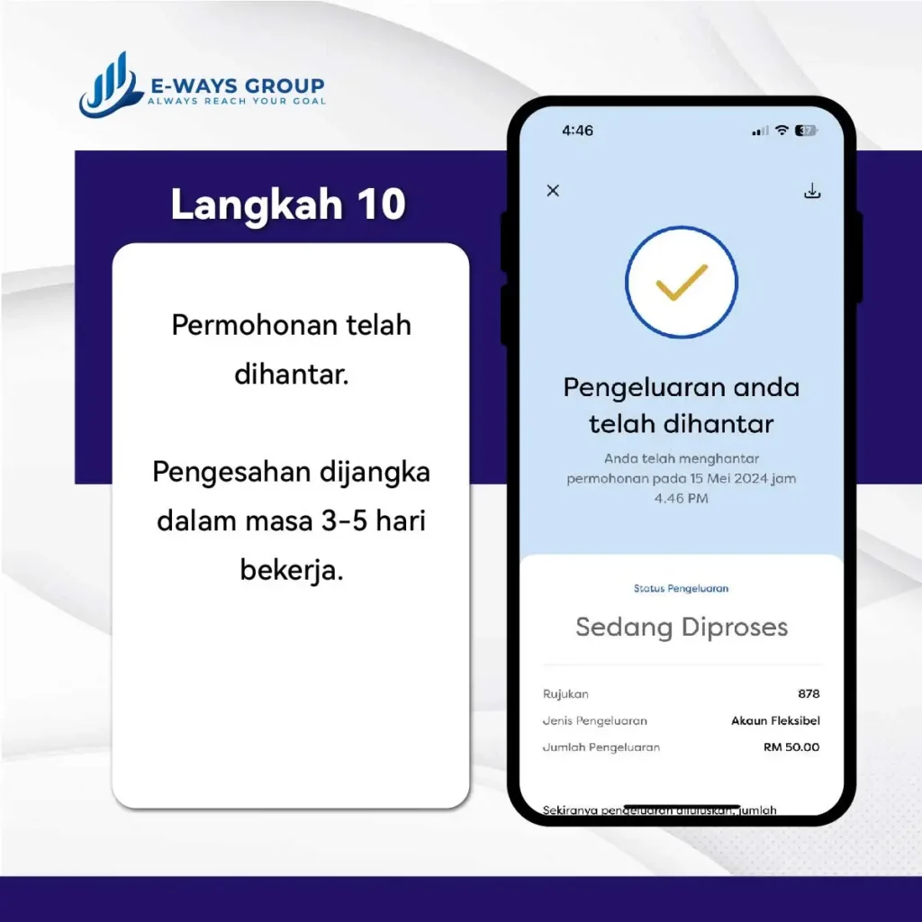 LANGKAH 10 PENGELUARAN KWSP AKAUN 3