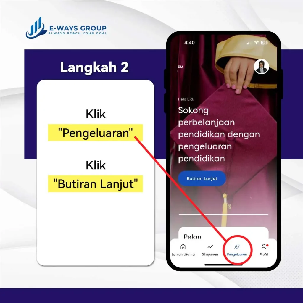 LANGKAH 2 PENGELUARAN KWSP AKAUN 3