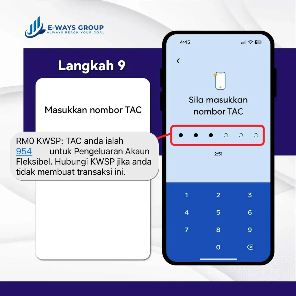 LANGKAH 9 PENGELUARAN KWSP AKAUN 3