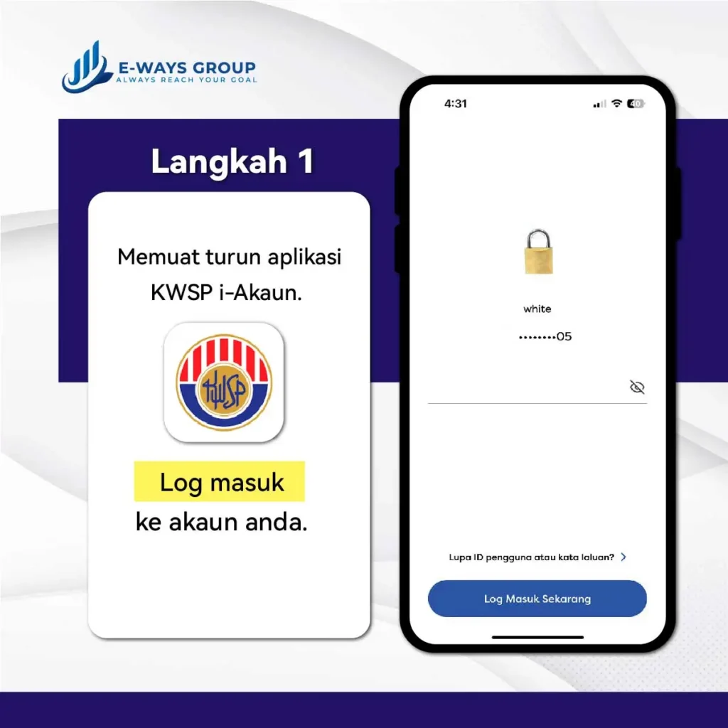 LANGKAH 1 PENGELUARAN KWSP AKAUN 3