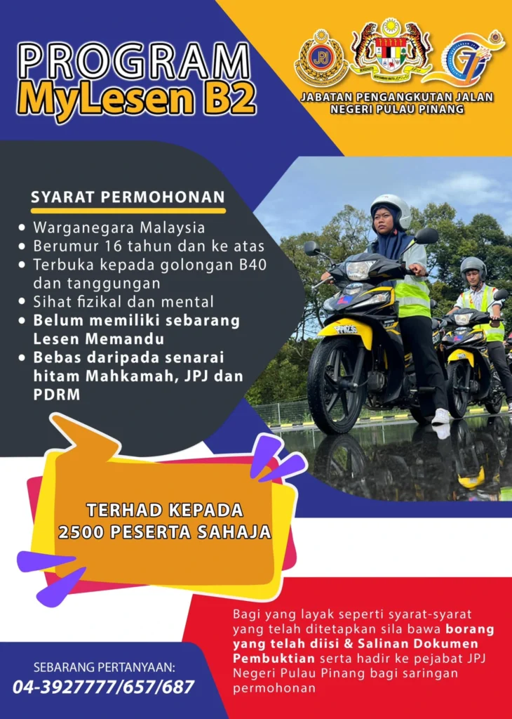 bantuan lesen percuma b2 penang
