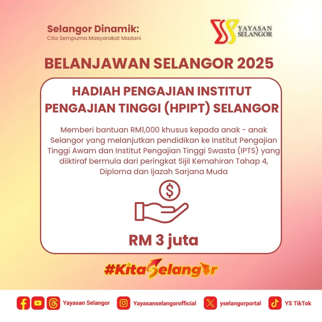 bantuan yuran pengajian selangor