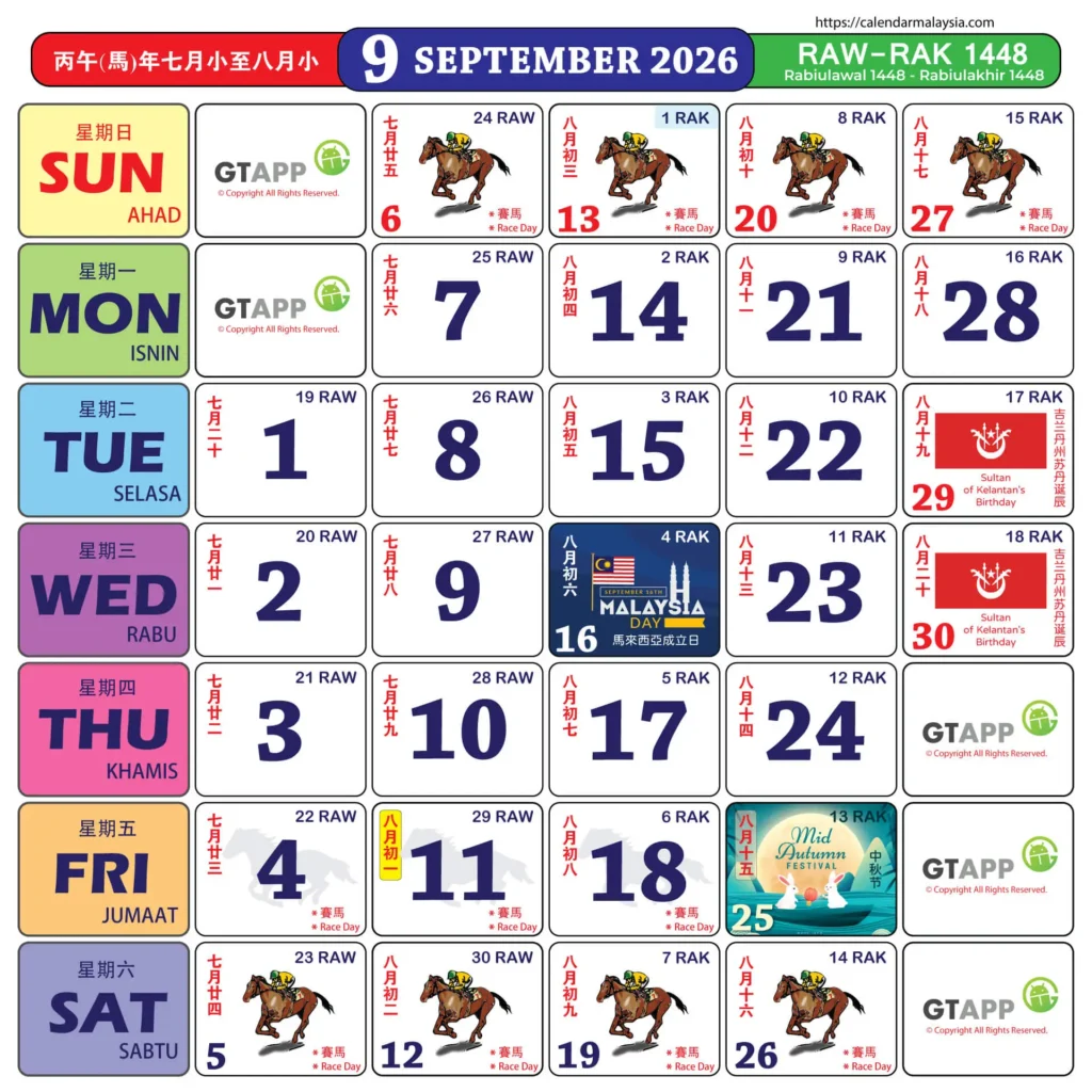 kalendar 2026 september