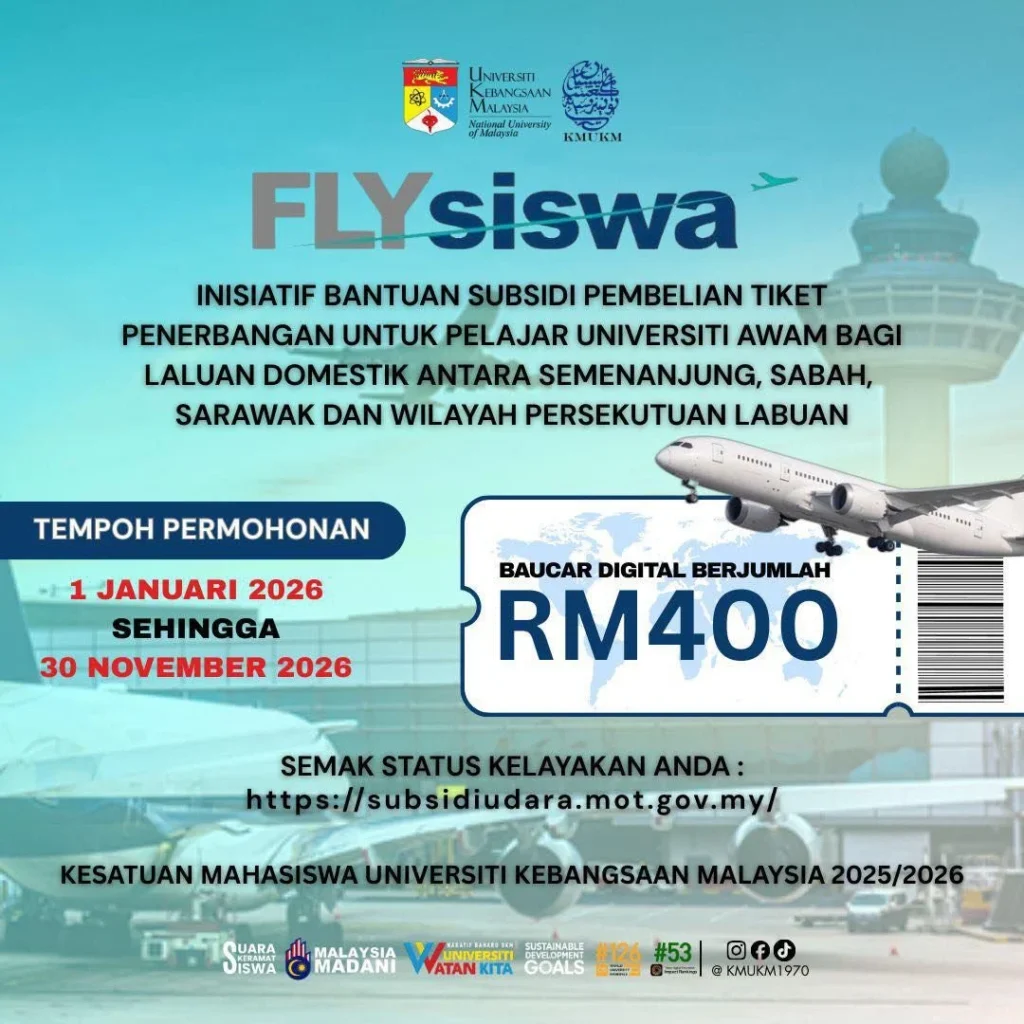 flysiswa 2026 laluan domestik