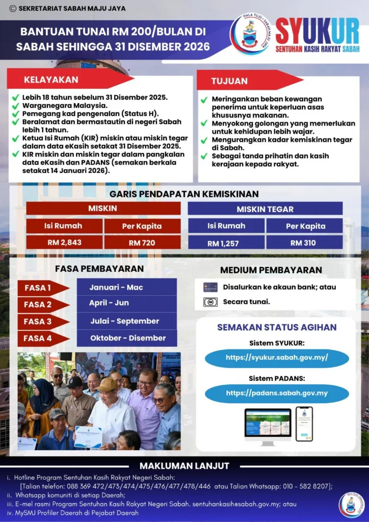 TARIKH BAYARAN SYUKUR 2026