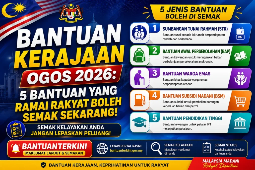 bantuan kerajaan ogos 2026