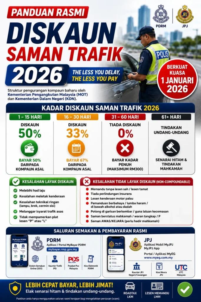 diskaun saman pdrm 2026